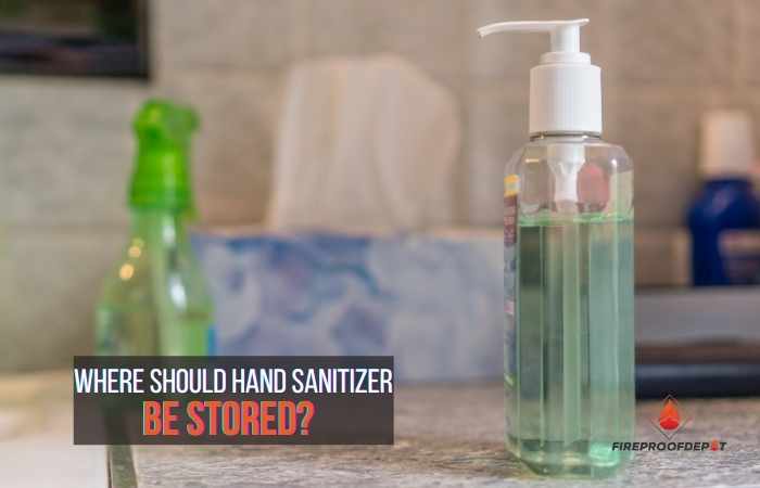 Where should hand-sanitizer be stored