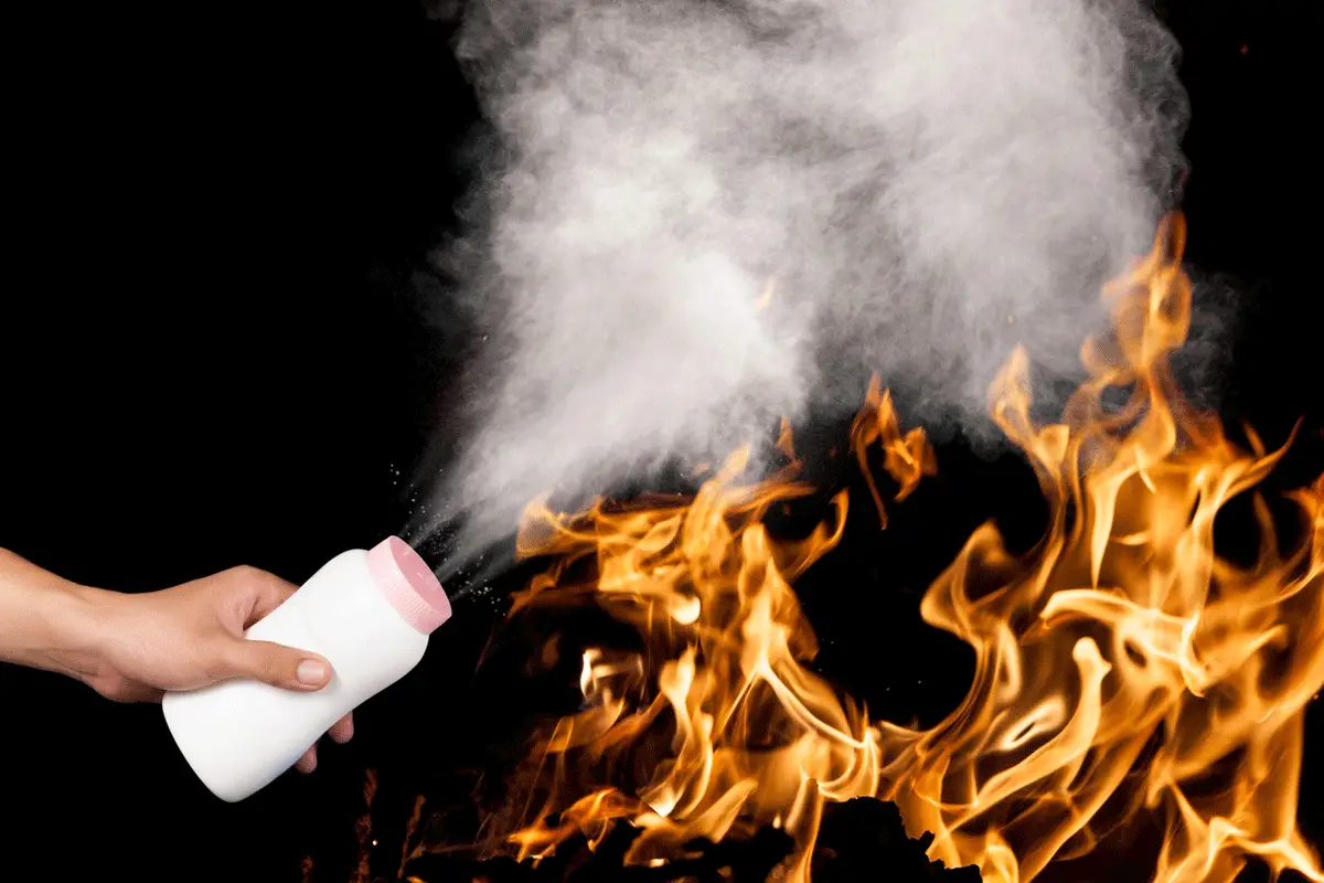 Baby powder on table for is baby powder flammable