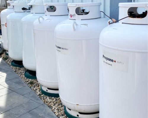 Propane tanks in the sun